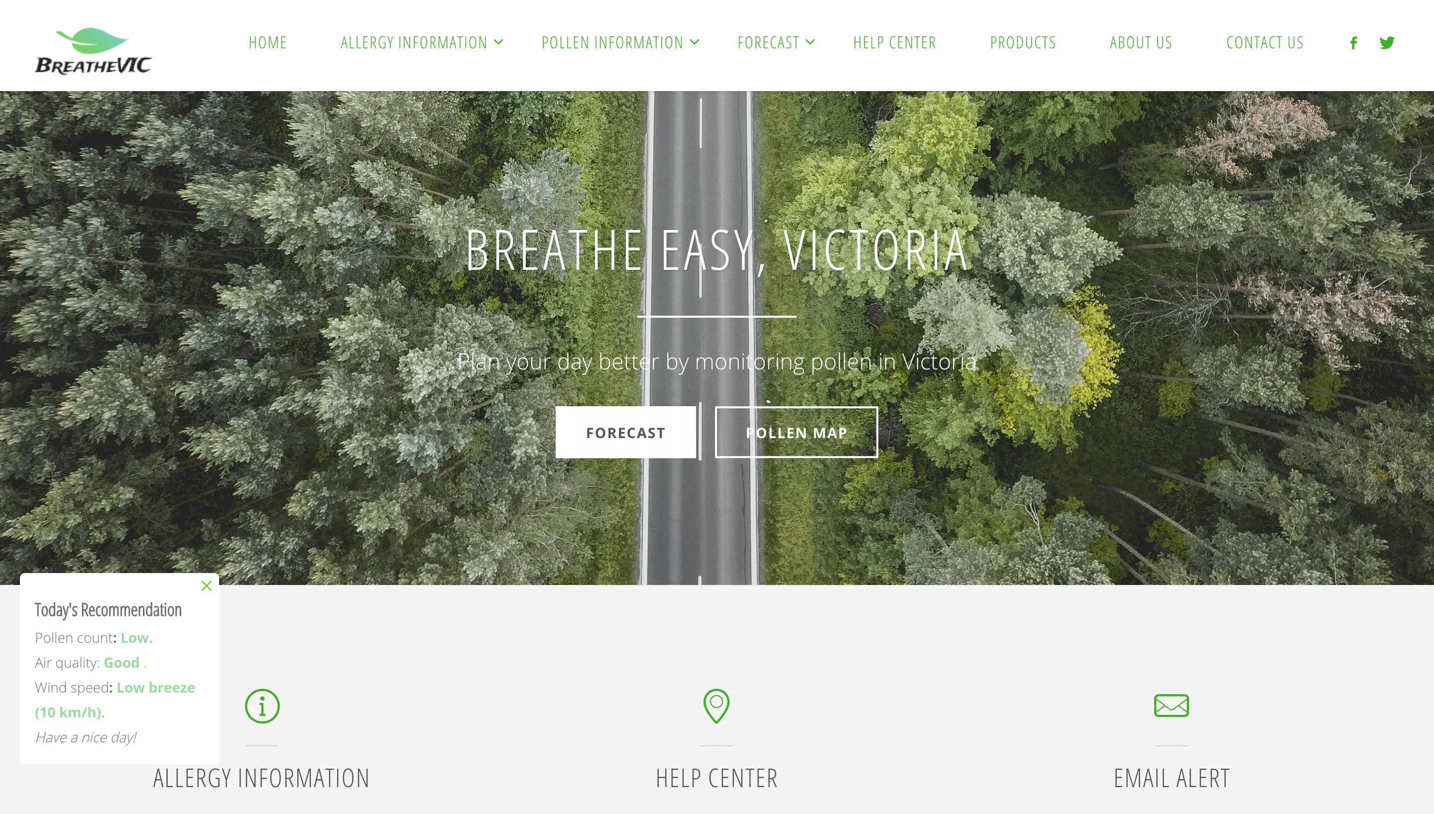 BreatheVIC — plant sighting map and pollen visualisation views