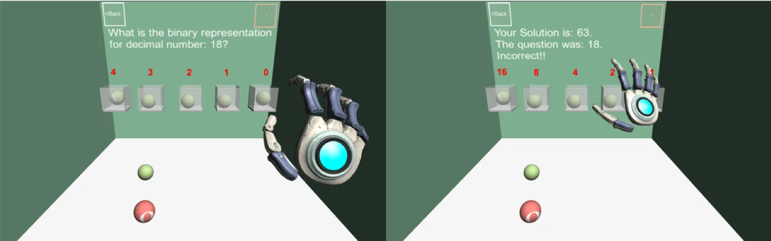 Leap Motion app — incorrect entry feedback