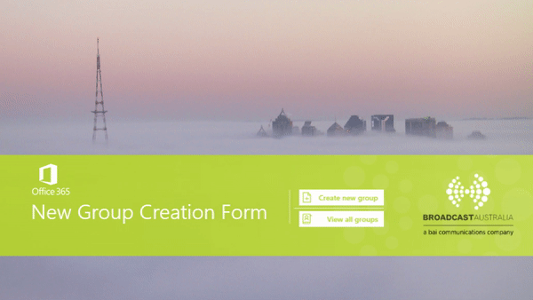 New Group Creation Form — live demo animation